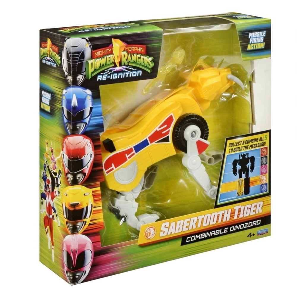 MIGHTY MORPHIN Pawer Rangers: Re-Ignition-Sabertooth Tiger Combinable Dinozord.